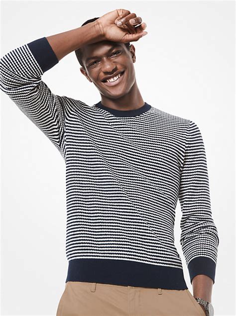 michael kors zig zag stripe crewneck|Michael Kors Embellished Stripe Crewneck Sweater on SALE.